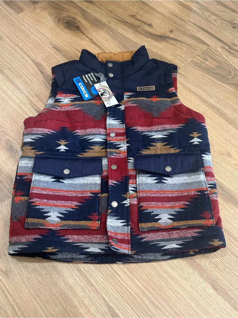 Cinch | NWT Lead, Don’t Follow Kids Southwestern Quilted Vest XL 14